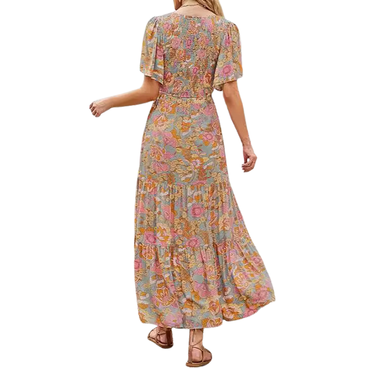 HILARY™ – Elegant Flowing Floral Print Summer Dress