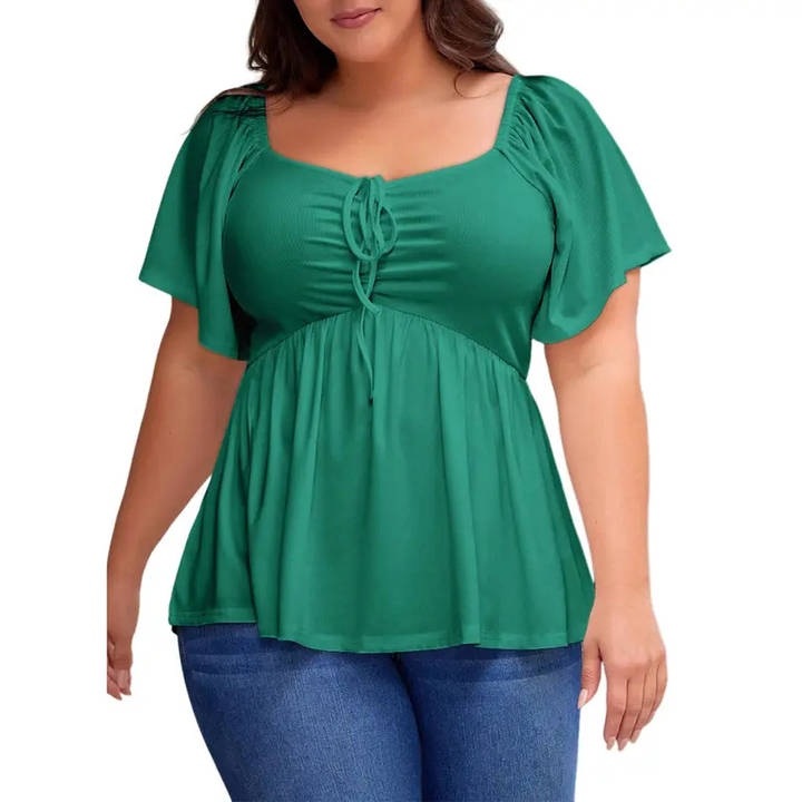 SERENE™ – Stylish Plus Size Sweetheart Neck Blouse