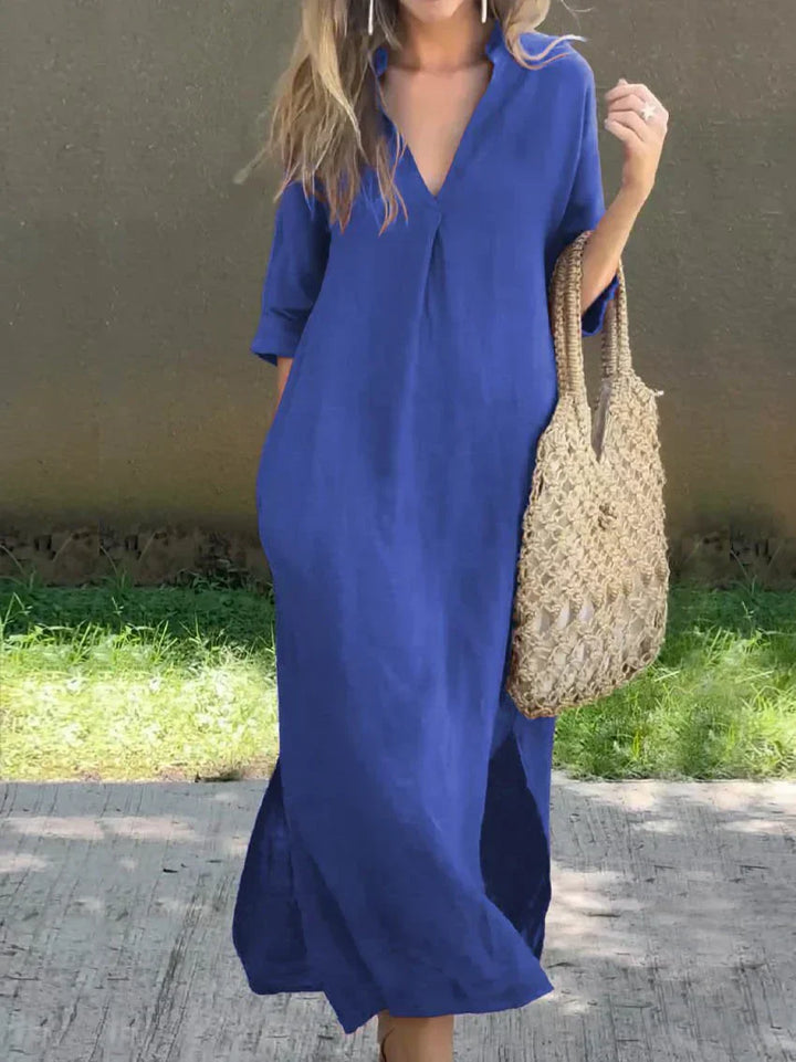 JULIA™ – Classic V-Neck Maxi Dress