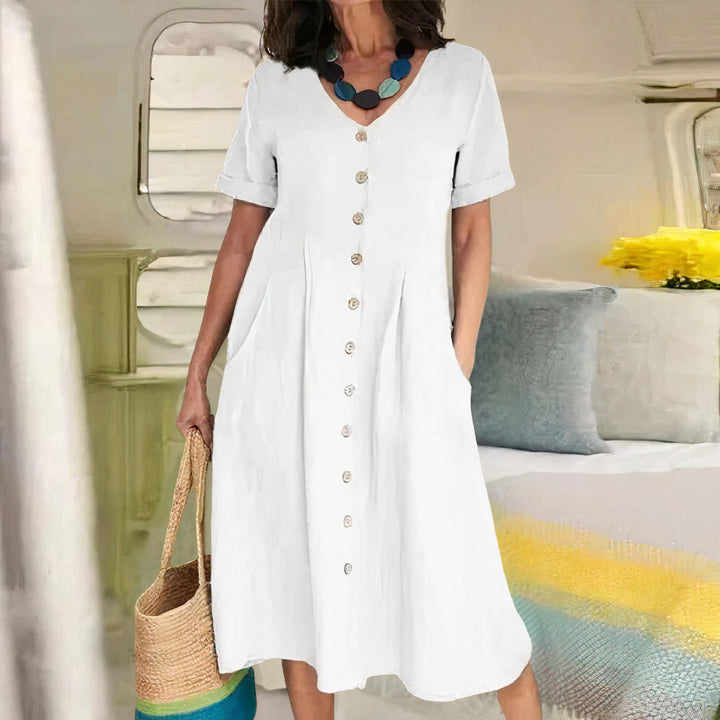 HALLIE™ – Classic Buttoned Dress