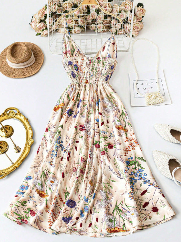 AUREEN™ – Floral Print A-Line Summer Dress