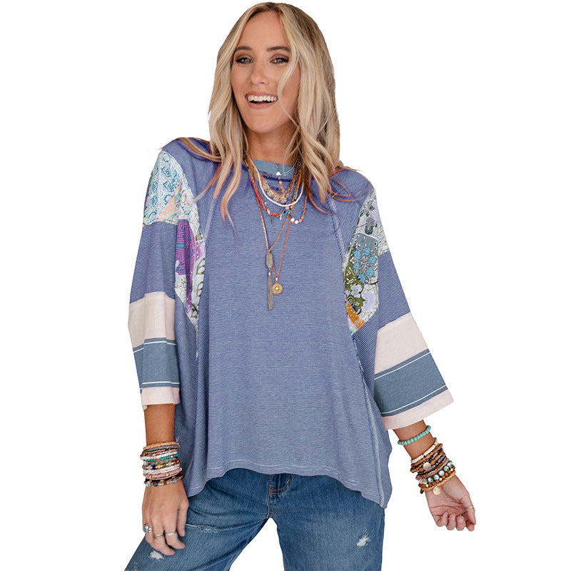 BAILEY™ – Lightweight Patchwork Batwing Top
