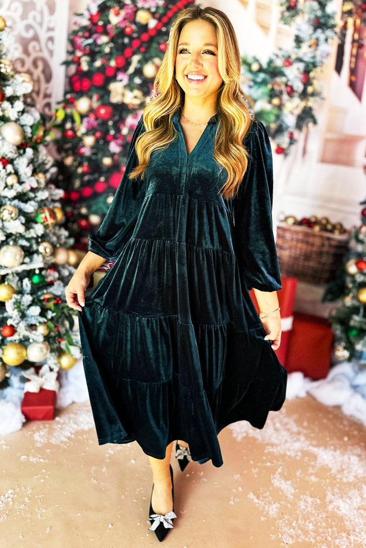 DALORA™ - Velvet Midi Dress