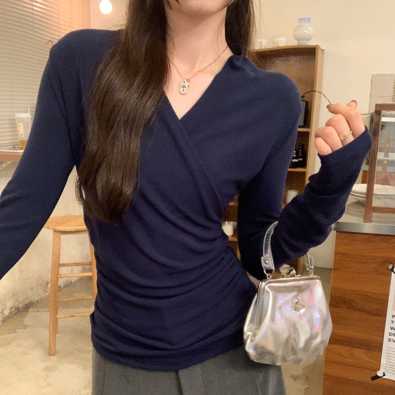 LINA™ - Women's Surplice Long Sleeve Top for Casual & Office Wear