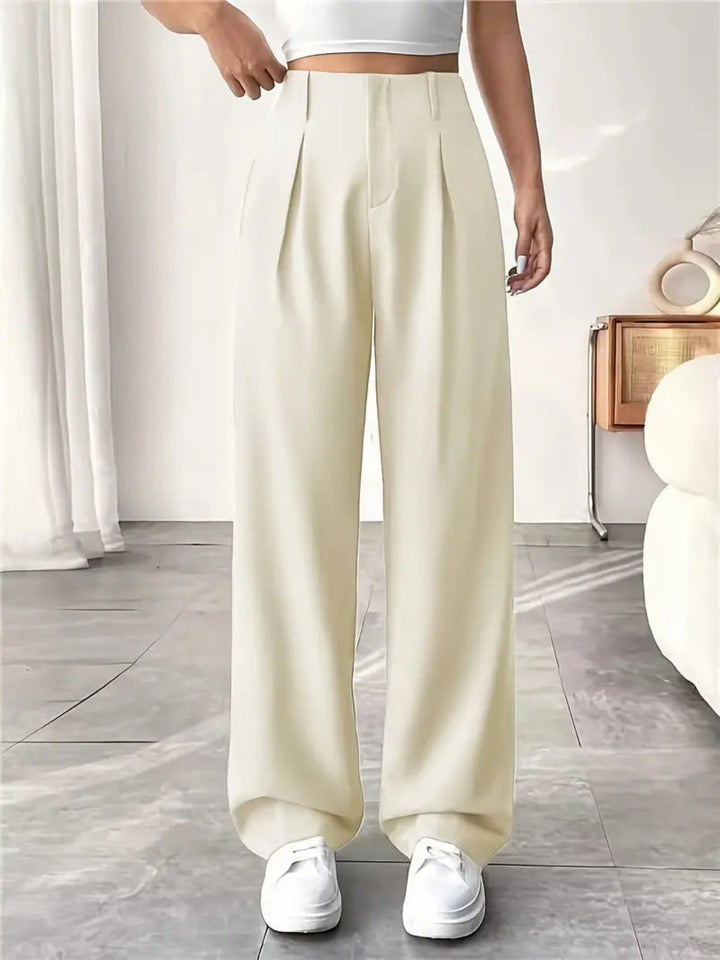 BELISIMA™ – Elegant Pleated Wide-Leg Office Trouser