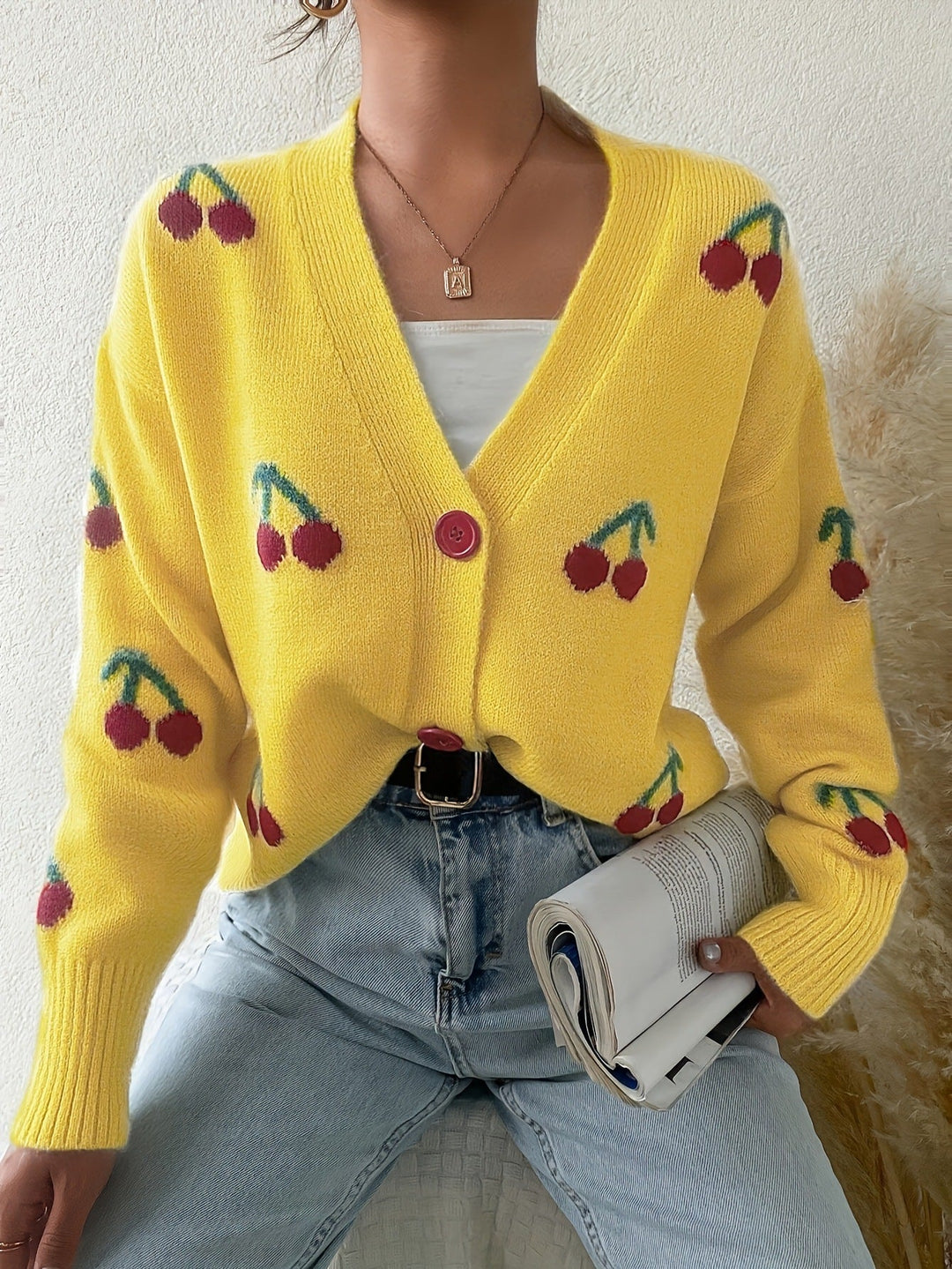 RAINA™ - Chic Button Front Long Sleeve Cardigan