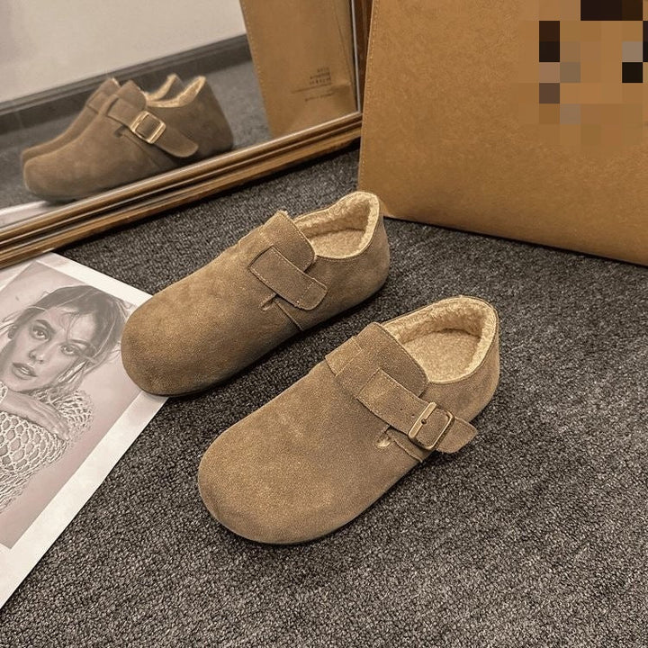 IVY™ - Women Winter Faux Leather Plush Lined Casual Flat Shoes