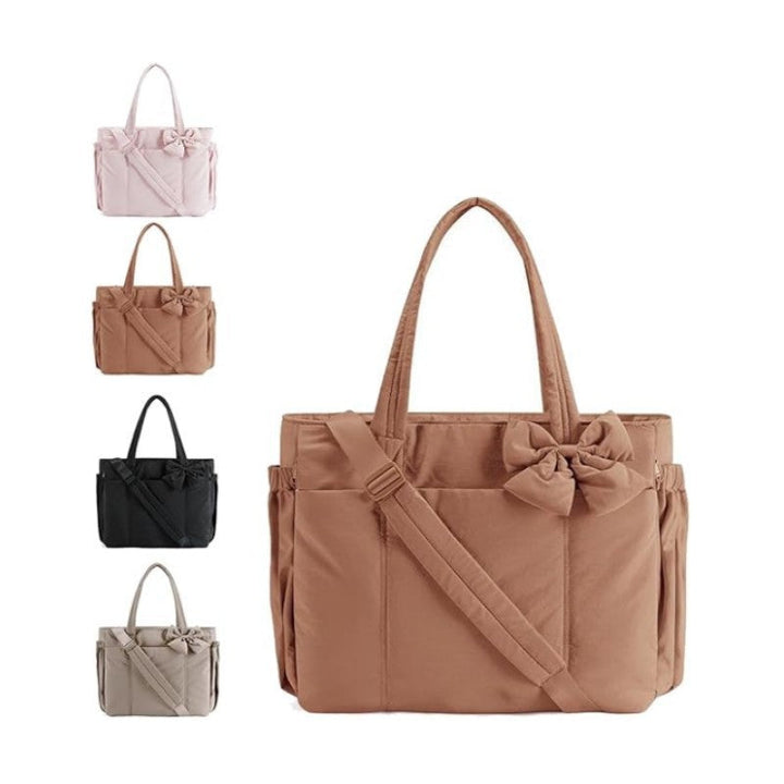 EMMA™ - Crush Bow Compact Tote Bag with Multiple Compartments