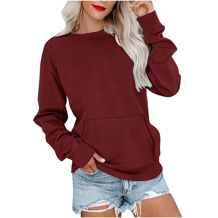 CASEY™ - Women's Crewneck Sweatshirt with Kangaroo Pocket