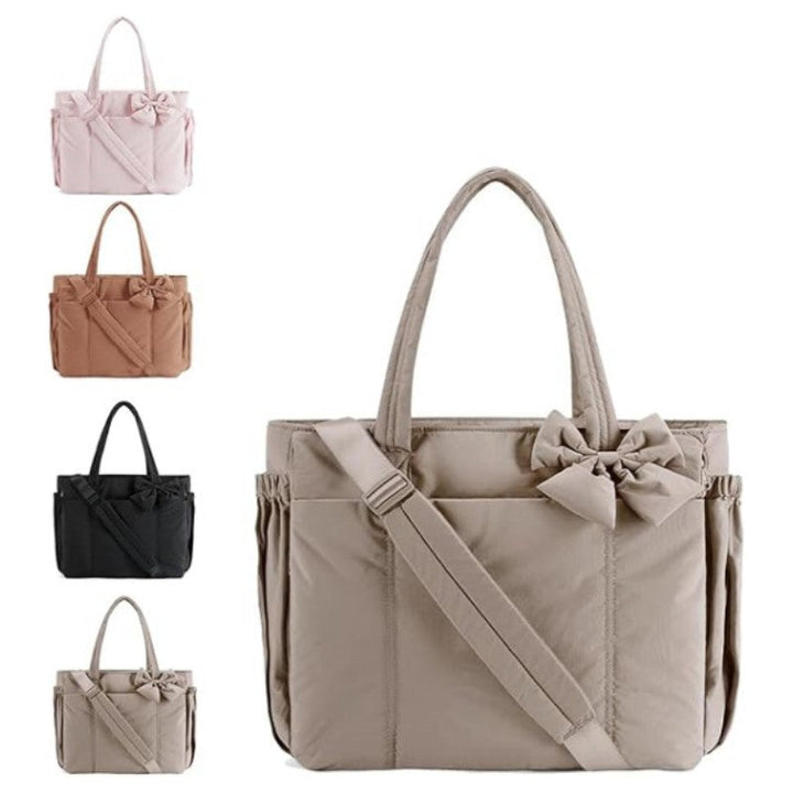 EMMA™ - Crush Bow Compact Tote Bag with Multiple Compartments
