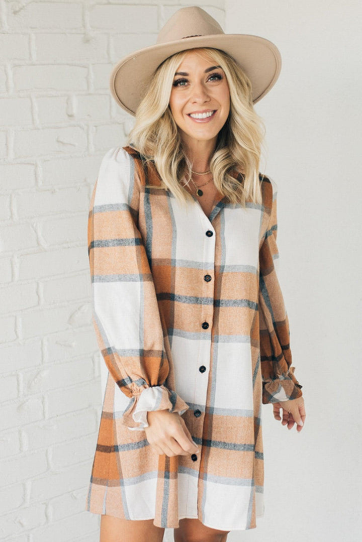 ELLA™ - Plaid Shirt Dress