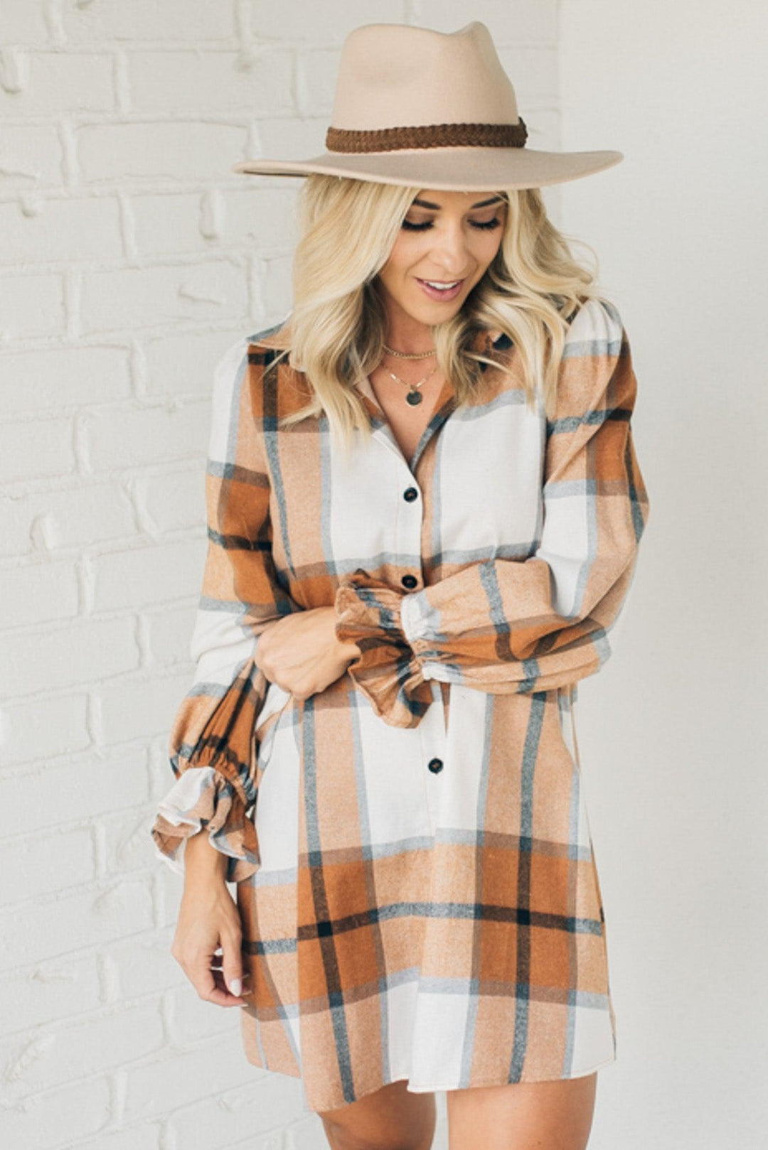 ELLA™ - Plaid Shirt Dress