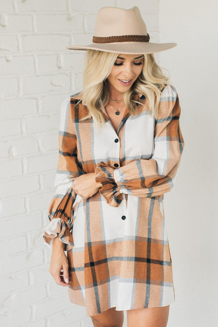 ELLA™ - Plaid Shirt Dress