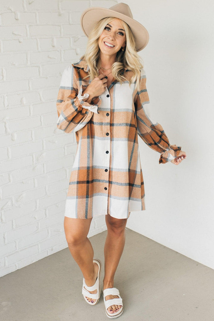 ELLA™ - Plaid Shirt Dress