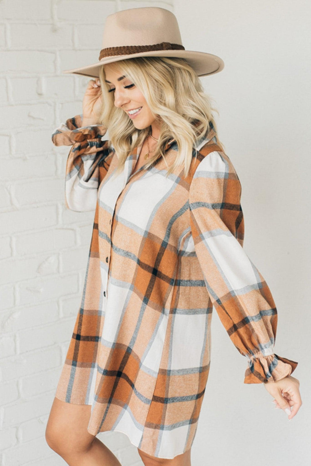 ELLA™ - Plaid Shirt Dress