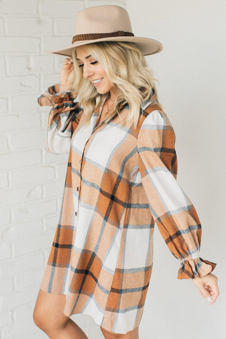 ELLA™ - Plaid Shirt Dress