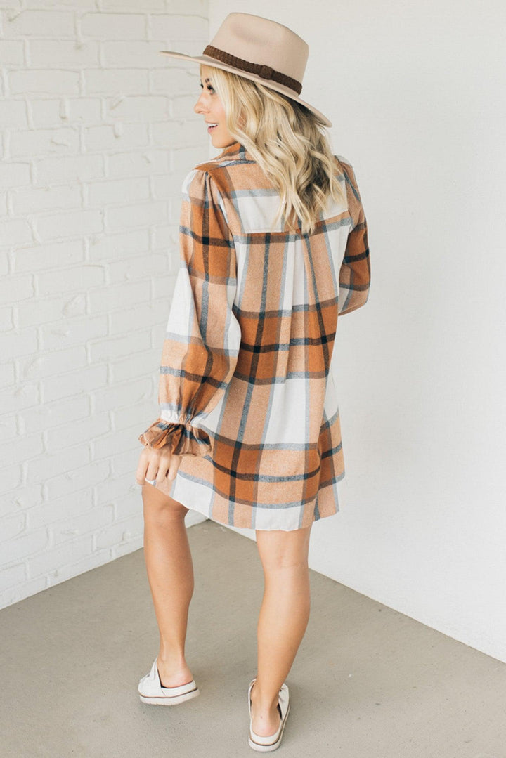 ELLA™ - Plaid Shirt Dress