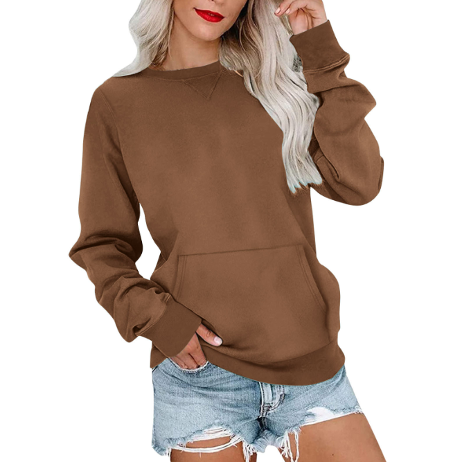 CASEY™ - Women's Crewneck Sweatshirt with Kangaroo Pocket