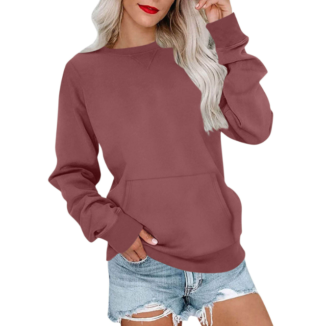 CASEY™ - Women's Crewneck Sweatshirt with Kangaroo Pocket