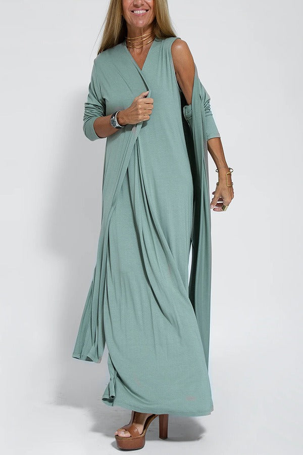CLARA™ -Stylish Maxi Dress with Free Cardigan