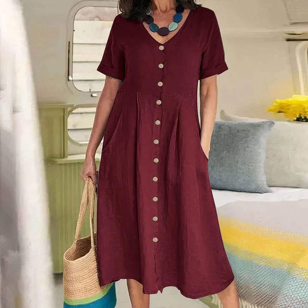 HALLIE™ – Classic Buttoned Dress