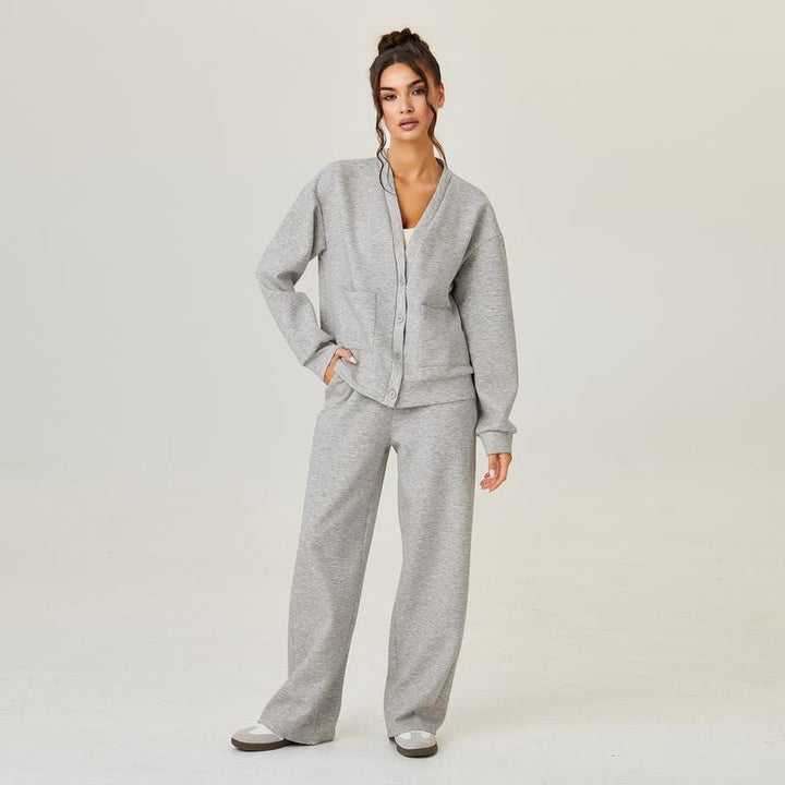 LOVIE™ – Slouchy V Neck Cardigan & Drawstring Trousers Co Ord