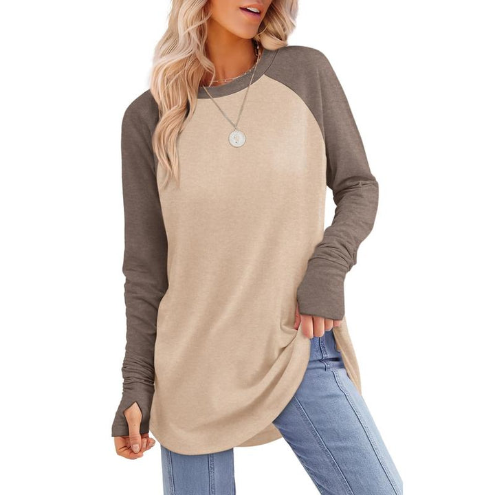 MIRA™ - Women's Long Sleeve Tunic Top with Thumb Hole and Curved Hem