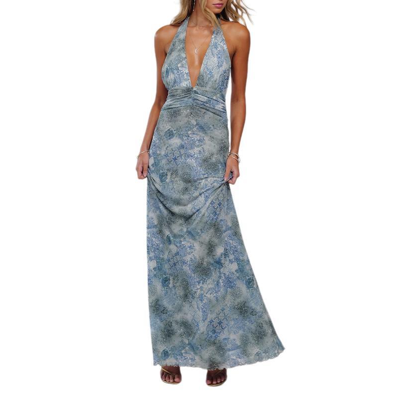 NATALIA™ - Chic Sleeveless Halter Backless Maxi Dress