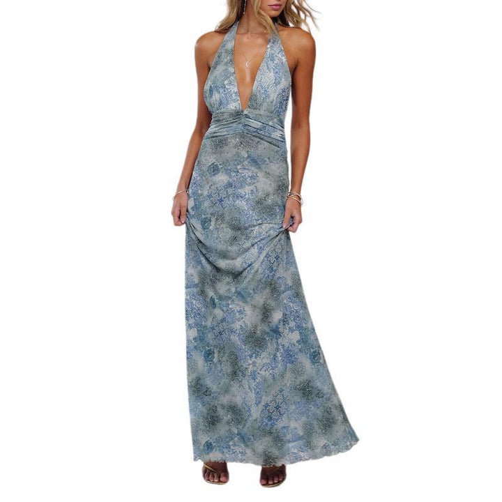 NATALIA™ - Chic Sleeveless Halter Backless Maxi Dress