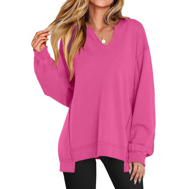LOREN™ - Women's Oversized V-Neck Sweatshirt Tunic for Winter