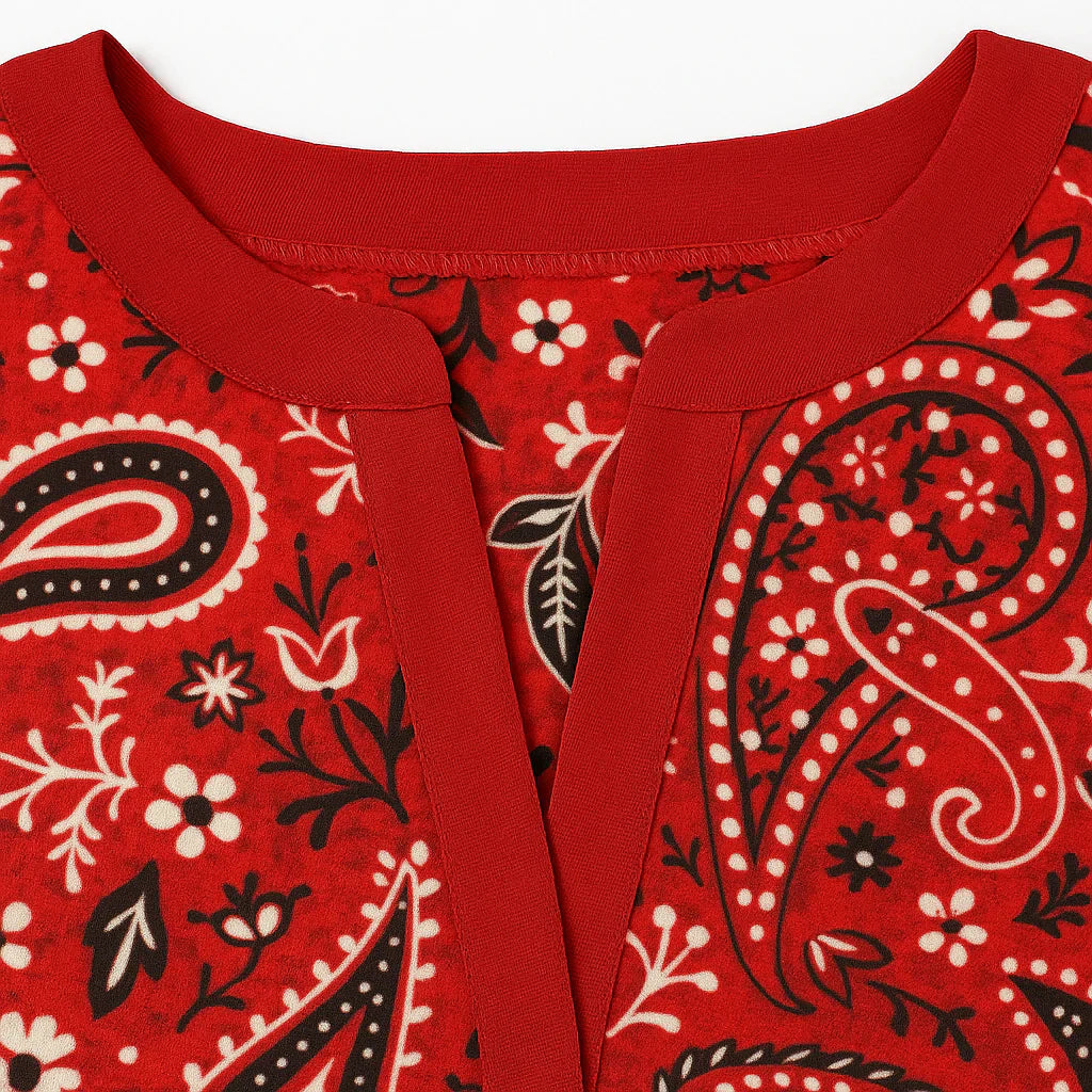 ADELAIDE™ - Vintage Mixed Motif Retro Blouse