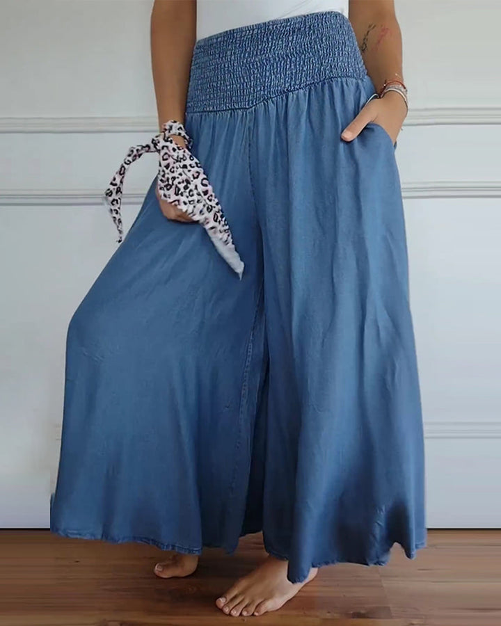 FIADH™- Smocked Waist Palazzo Trousers