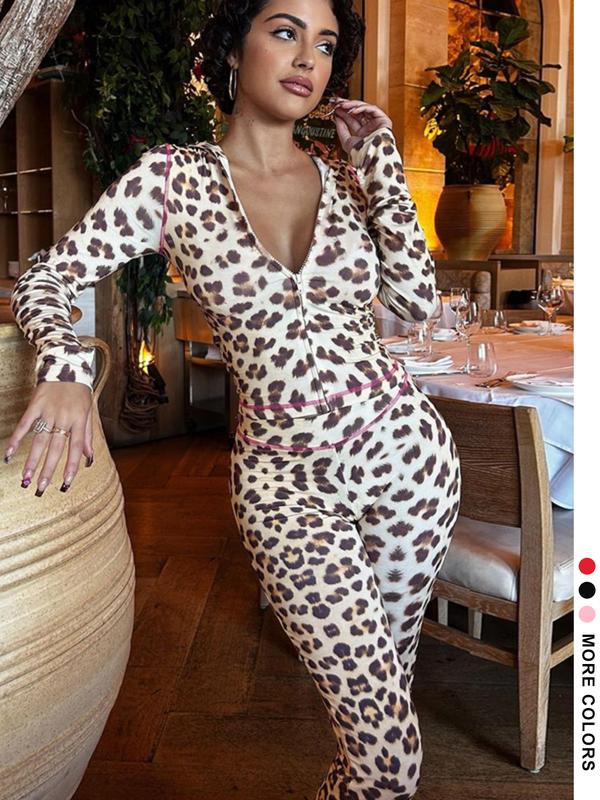 LIVIA™ - Zipper Crop Top & Pants Two-Piece Set for Daily Wear