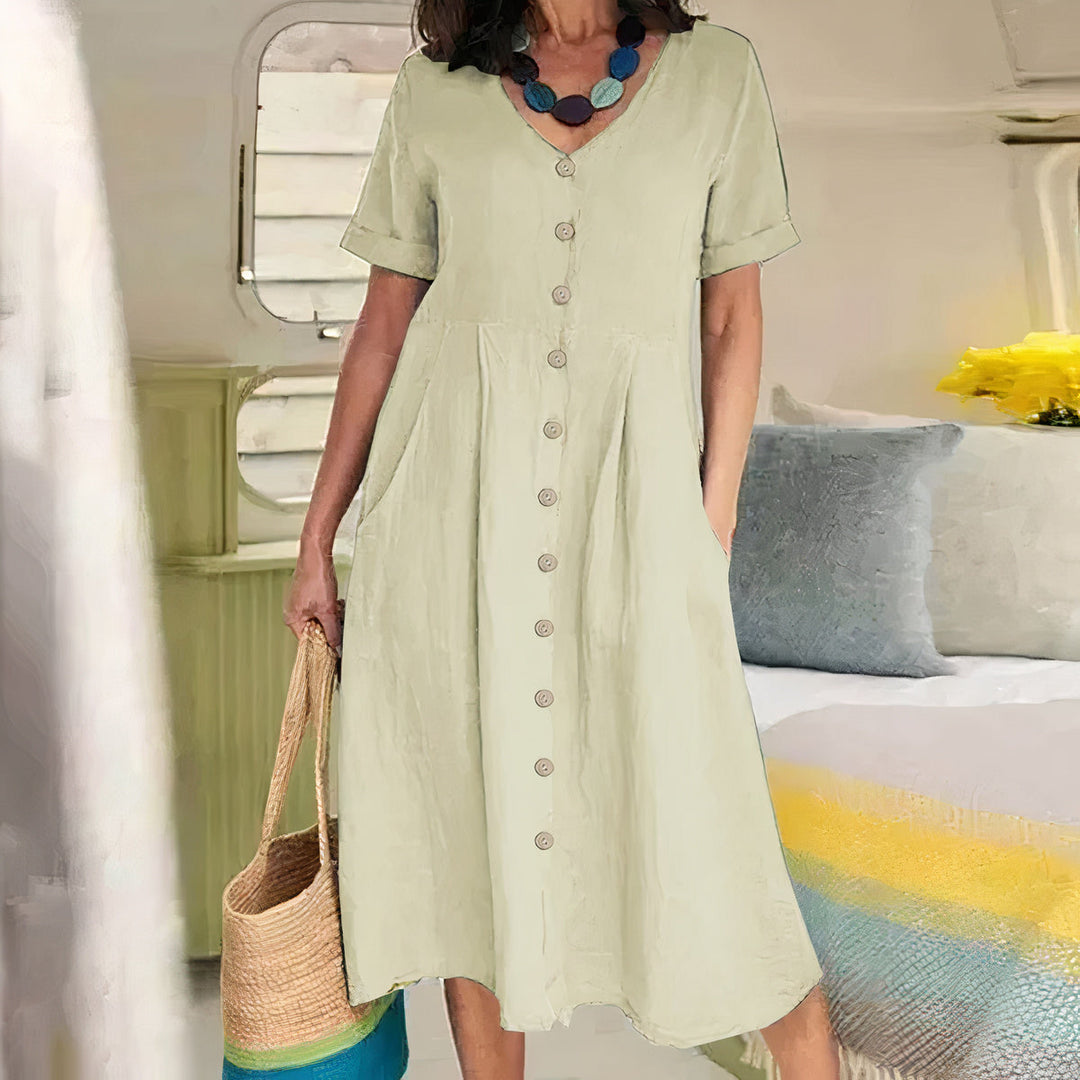 HALLIE™ – Classic Buttoned Dress