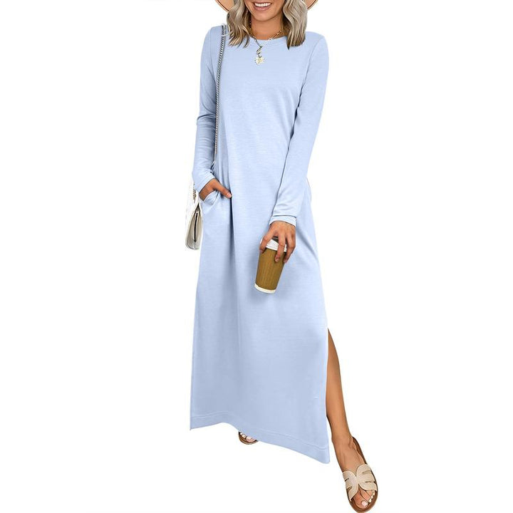 SANDRA™ - Casual Long Sleeve Crewneck Loose Fit Maxi Dress