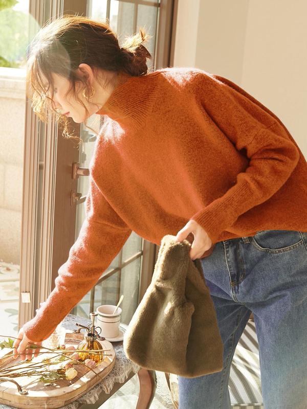 CAMILLE™ - Women High Neck Loose Knit Pullover Sweater