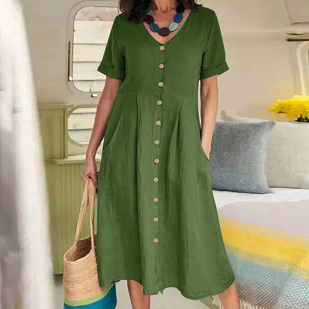 HALLIE™ – Classic Buttoned Dress