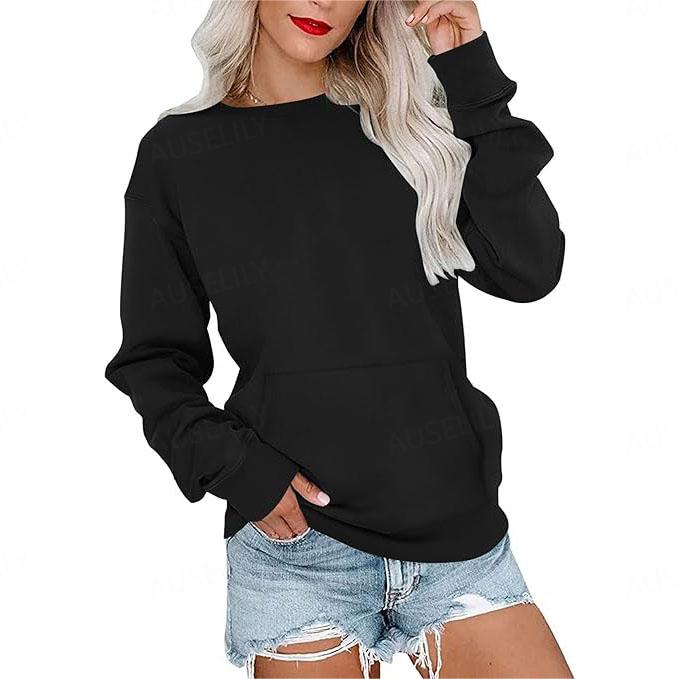CASEY™ - Women's Crewneck Sweatshirt with Kangaroo Pocket