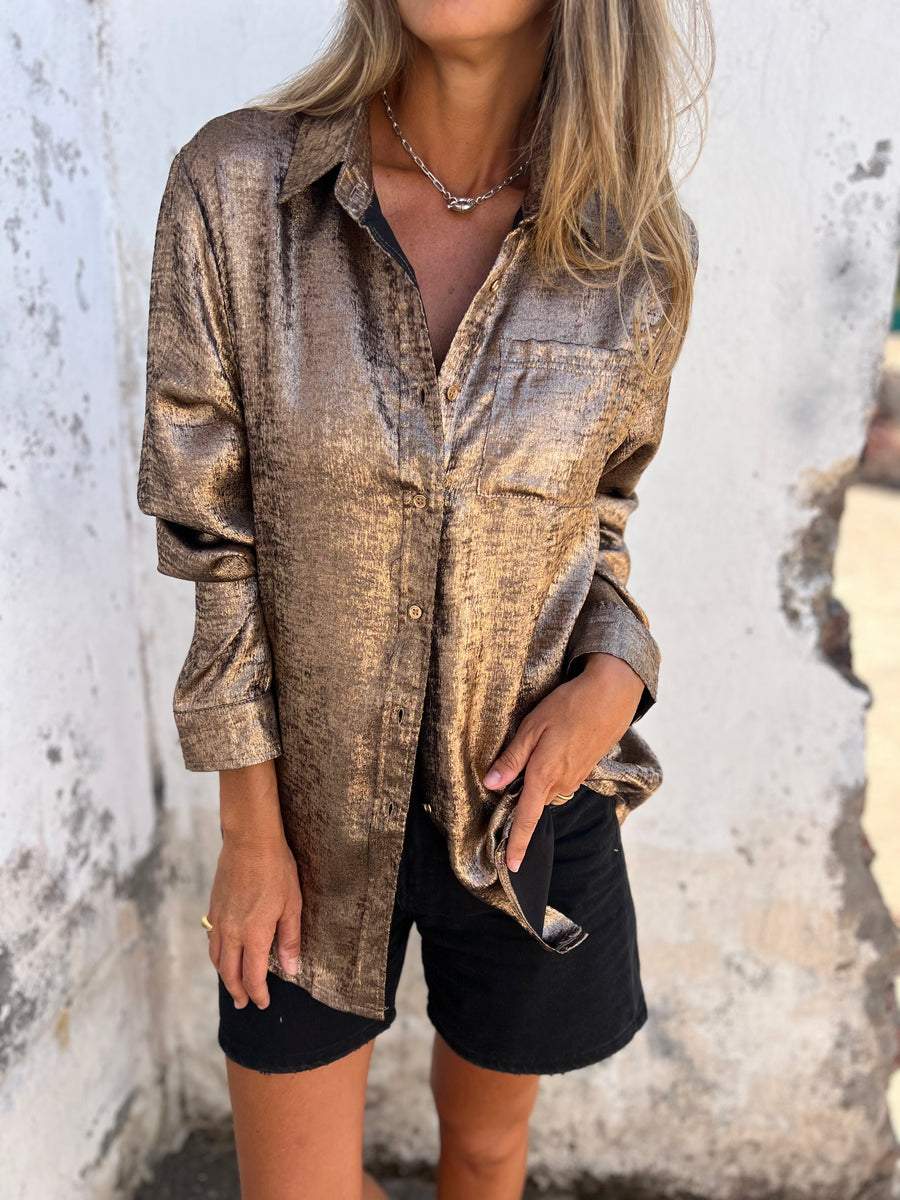 BRYNLEE™ – Glam Shimmer Shirt